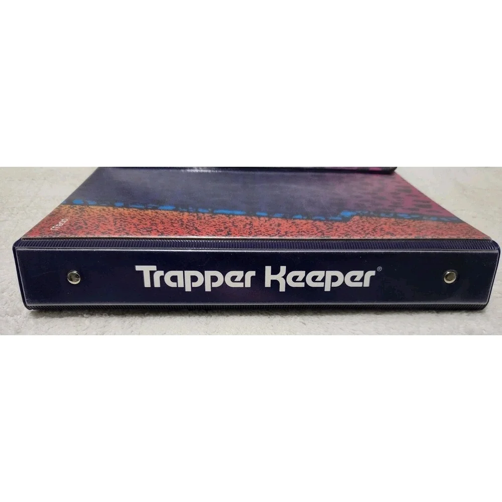Mead Trapper Keeper Binder Retro 80s 90s‎ Neon Leopard/Zebra Design NWOT